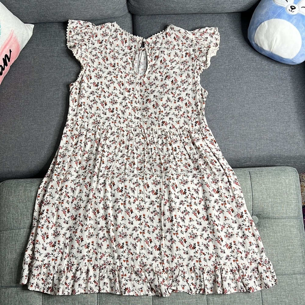Wild Fable Cap Sleeve Cream Dress with Floral Print - Picture 2 of 3